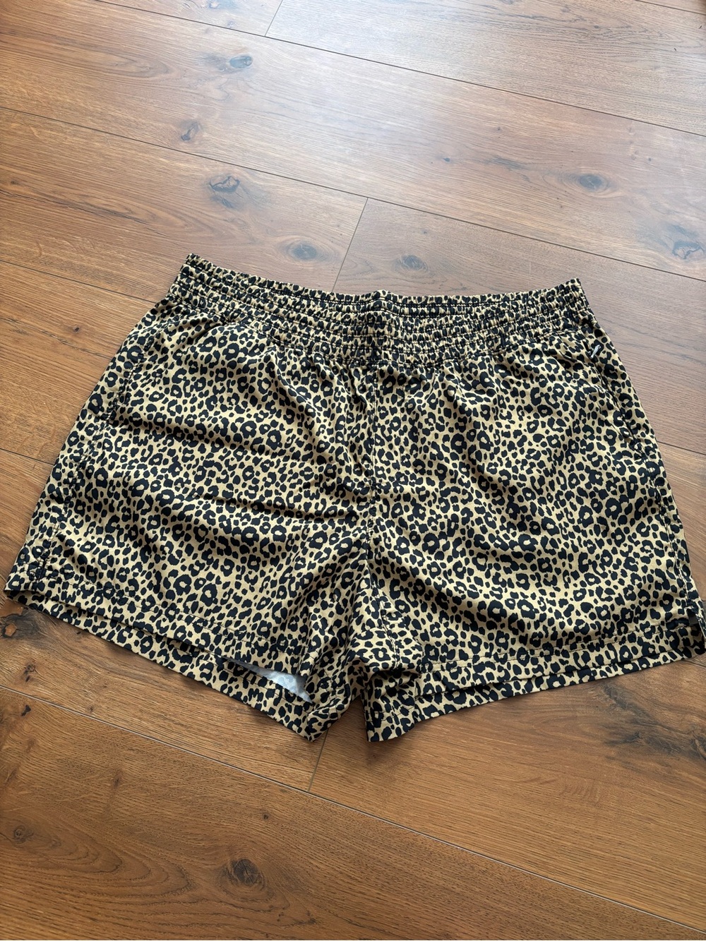 Old Navy Active Leopard Print Shorts - Tan & Black